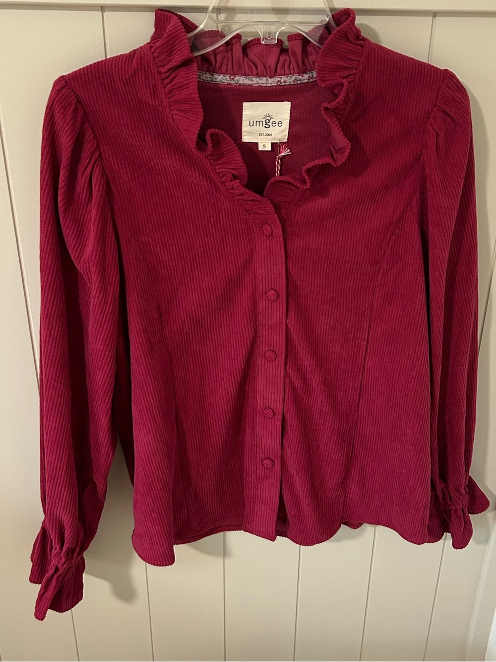 🆕{Umgee} Ruffled Corduroy Top